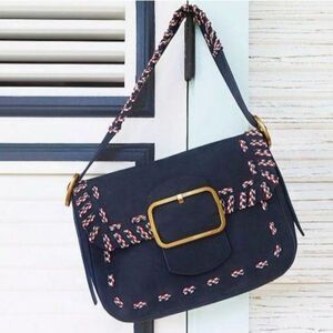 NWT Tory Burch Sawyer Stitch Suede Shoulder Bag